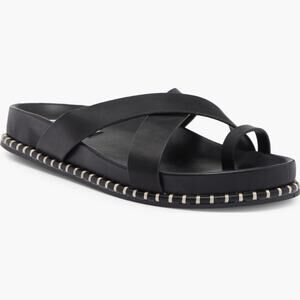 Steve Madden Vienna Black Crisscross Slide Sandals